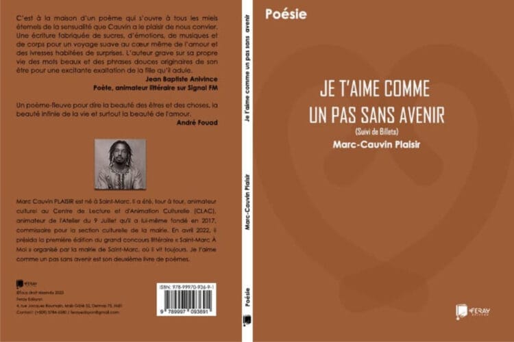 Marc-Cauvin Plaisir publie son deuxième livre de poésie